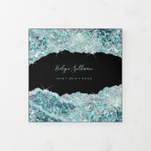 Imitate aquamarin Glitzer Trifold Broschüre (Cover)