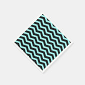 Imitate Aquamarin "Light Blue" Schwarzer Foil Zick Serviette (Ecke)