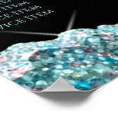 Imitate aquamarine Glitzer Preisliste Poster (Ecke)