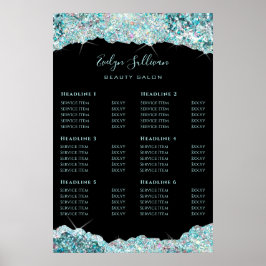 Imitate aquamarine Glitzer Preisliste Poster
