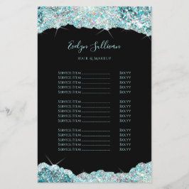 Imitate aquamarine irisierende Glitzer Preisliste  Flyer