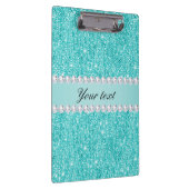 Imitate Aquamarine Sequenzen und Diamanten Klemmbrett (Rechts)