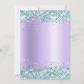 Imitate Aquamariner Glitzer Lavendel Satin Foil Sw Einladung (Rückseite)