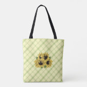 Imitate Aquarell Sonnenblumen Stoffe Tasche (Rückseite)