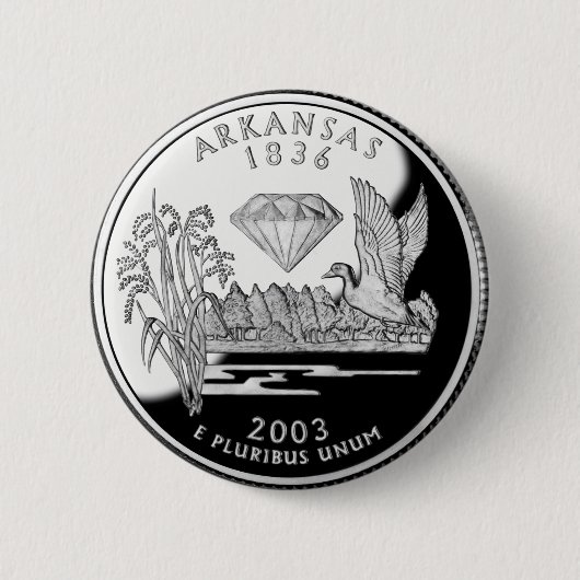 Imitate Arkansas Staat Quarter Krater von Diamonds Button (Vorderseite)