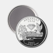 Imitate Arkansas Staat Quarter Krater von Diamonds Magnet (Vorderseite/Rückseite)