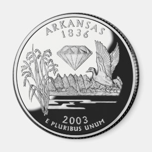 Imitate Arkansas Staat Quarter Krater von Diamonds Magnet