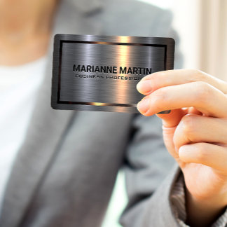 Imitate aus Aluminium, Aluminium, gebürstet | Meta Visitenkarte