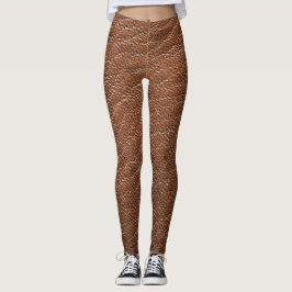 Imitate aus braunem Leder Textur Muster Yoga Pants Leggings