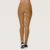 Imitate aus braunem Leder Textur Muster Yoga Pants Leggings (Rückseite)