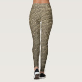 Imitate aus braunem Leder Textur Muster Yoga Pants Leggings (Rückseite)