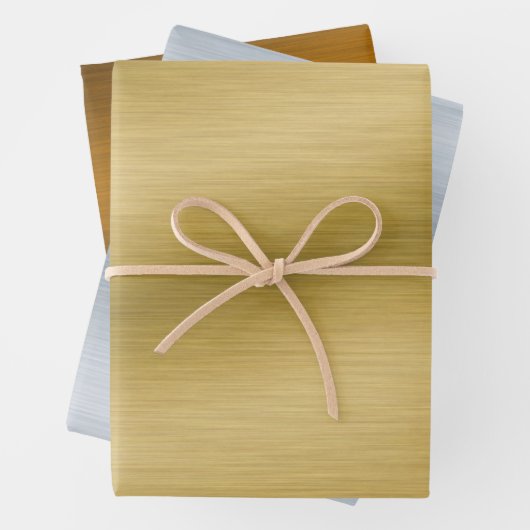 Imitate, aus Edelmetall gestrichen - Goldsilber-Br Geschenkpapier Set (Beispiel)