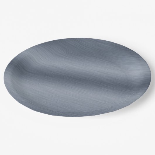 Imitate aus gebürstetem Stahl Eleganter Hintergrun Pappteller (Schrägansicht)