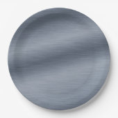 Imitate aus gebürstetem Stahl Eleganter Hintergrun Pappteller (Vorderseite)