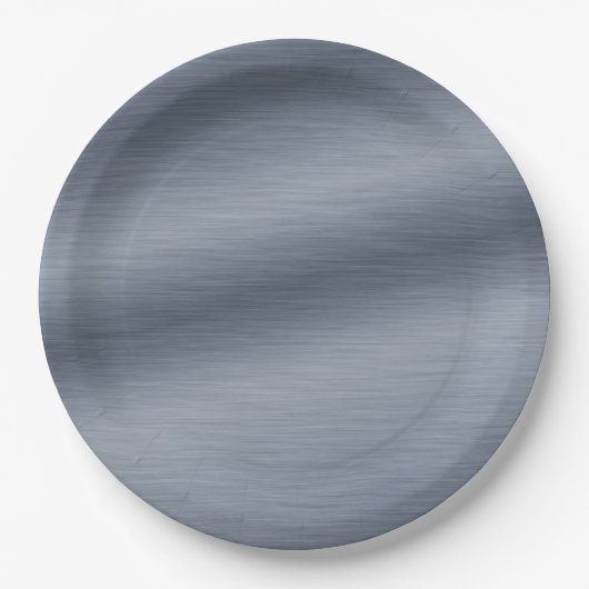 Imitate aus gebürstetem Stahl Eleganter Hintergrun Pappteller (Vorderseite)