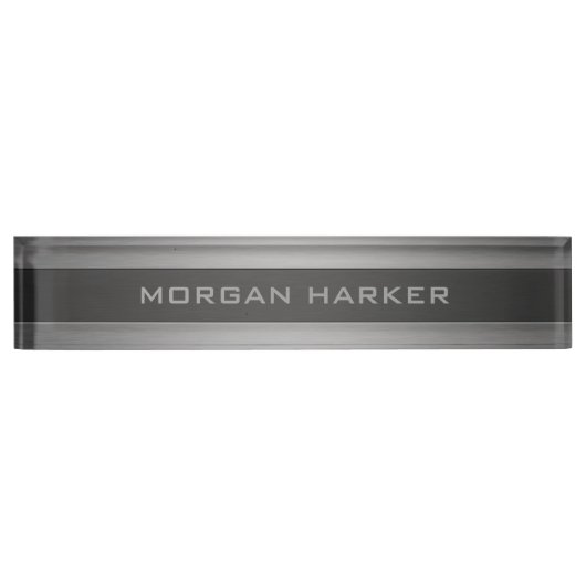 Imitate aus gebürstetem Stahl, hellgrau Namensplakette (Vorderseite)