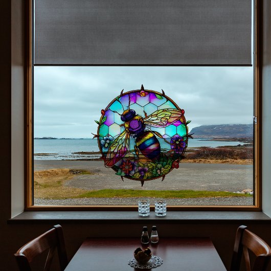 Imitate aus gefestigtem Glass Bee Honeycomb Suncat Fensteraufkleber