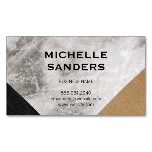Imitate aus geometrischem Marmor Lederskraft Magnetische Visitenkarte