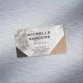 Imitate aus geometrischem Marmor Lederskraft Magnetische Visitenkarte (Beispiel)