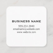 Imitate aus geometrischem schwarzem Marmor Ledersk Quadratische Visitenkarte (Rückseite)