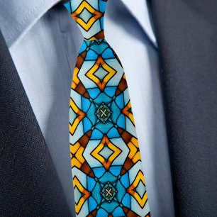 Imitate aus Glas Gold und Blue Necktie Krawatte