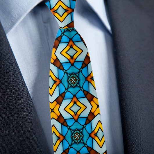 Imitate aus Glas Gold und Blue Necktie Krawatte