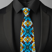 Imitate aus Glas Gold und Blue Necktie Krawatte