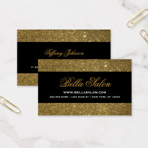 Imitate aus Gold und Black Glam Glitzer Visitenkarte