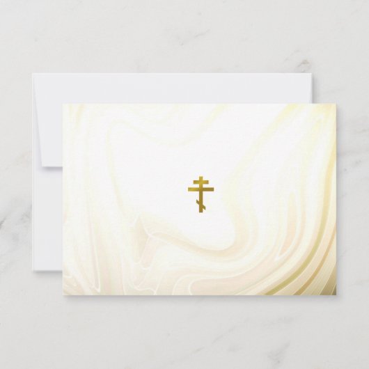 Imitate aus Gold und Dunkeltan Marmor Wirbel Taufe Dankeskarte (Rückseite)