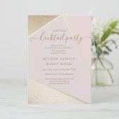 Imitate aus Gold und Glitzer für virtuelle Cocktai Einladung (Stehend Vorderseite)