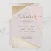 Imitate aus Gold und Glitzer für virtuelle Cocktai Einladung (Vorne/Hinten)