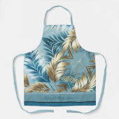 Imitate aus hellem Sand, goldene Palmen, Blätter f Schürze (Vorderseite)