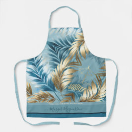Imitate aus hellem Sand, goldene Palmen, Blätter f Schürze