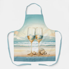 Imitate aus hellem Sand, goldfarbenes Champaignisg Schürze