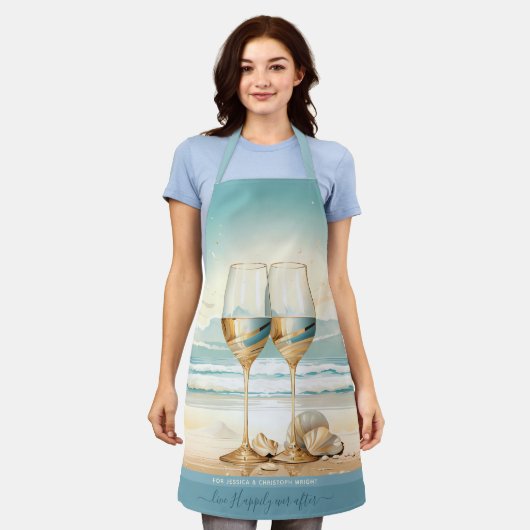 Imitate aus hellem Sand, goldfarbenes Champaignisg Schürze (Getragen)