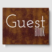 Imitate aus Leder, braun und weiß Gästebuch (Vorderseite)