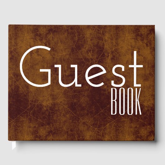Imitate aus Leder, braun und weiß Gästebuch (Vorderseite)