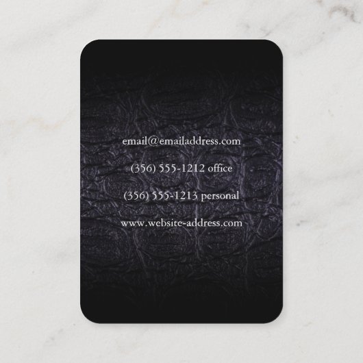 Imitate aus Leder (Krokodil) Visitenkarte (Rückseite)