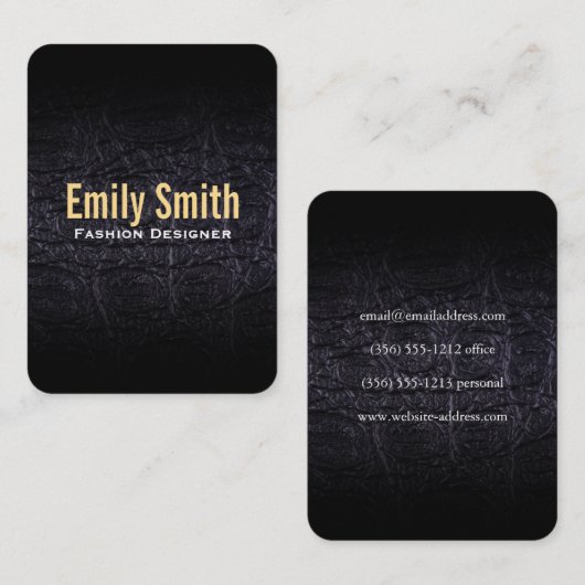 Imitate aus Leder (Krokodil) Visitenkarte (Vorne/Hinten)