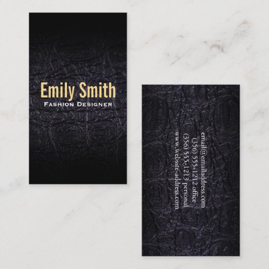 Imitate aus Leder (Krokodil) Visitenkarte (Vorne/Hinten)