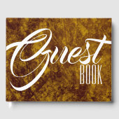 Imitate aus Ledermarmor | Braungold Gästebuch (Vorderseite)