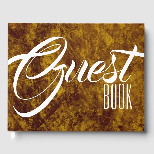 Imitate aus Ledermarmor | Braungold Gästebuch (Vorderseite)