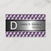 Imitate aus Lila Metall Diamantquadrat Muster Visitenkarte (Vorderseite)