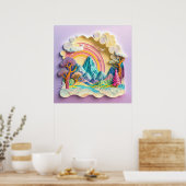 Imitate aus Regenbogen schneiden Papier Poster (Küche)