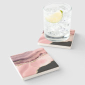 Imitate aus Rosa, Schwarz und Gold Steinuntersetzer (Seitenansicht)