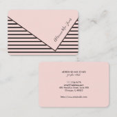 Imitate aus rosa und schwarzen Streifen überklappe Visitenkarte (Vorne/Hinten)