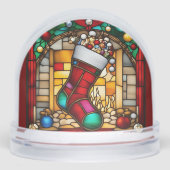 Imitate aus rotem Strumpf Schneekugeln (Vorderseite)