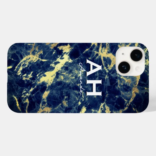 Imitate aus schicken Marmor, goldenes Glitzer, Mon Case-Mate iPhone Hülle (Rückseite (Horizontal))