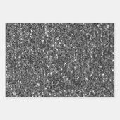 Imitate aus Schwarz und Weiß, Glitzer Geschenkpapier Set (Vorderseite 2)
