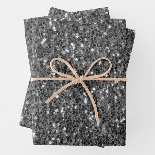 Imitate aus Schwarz und Weiß, Glitzer Geschenkpapier Set (Beispiel)